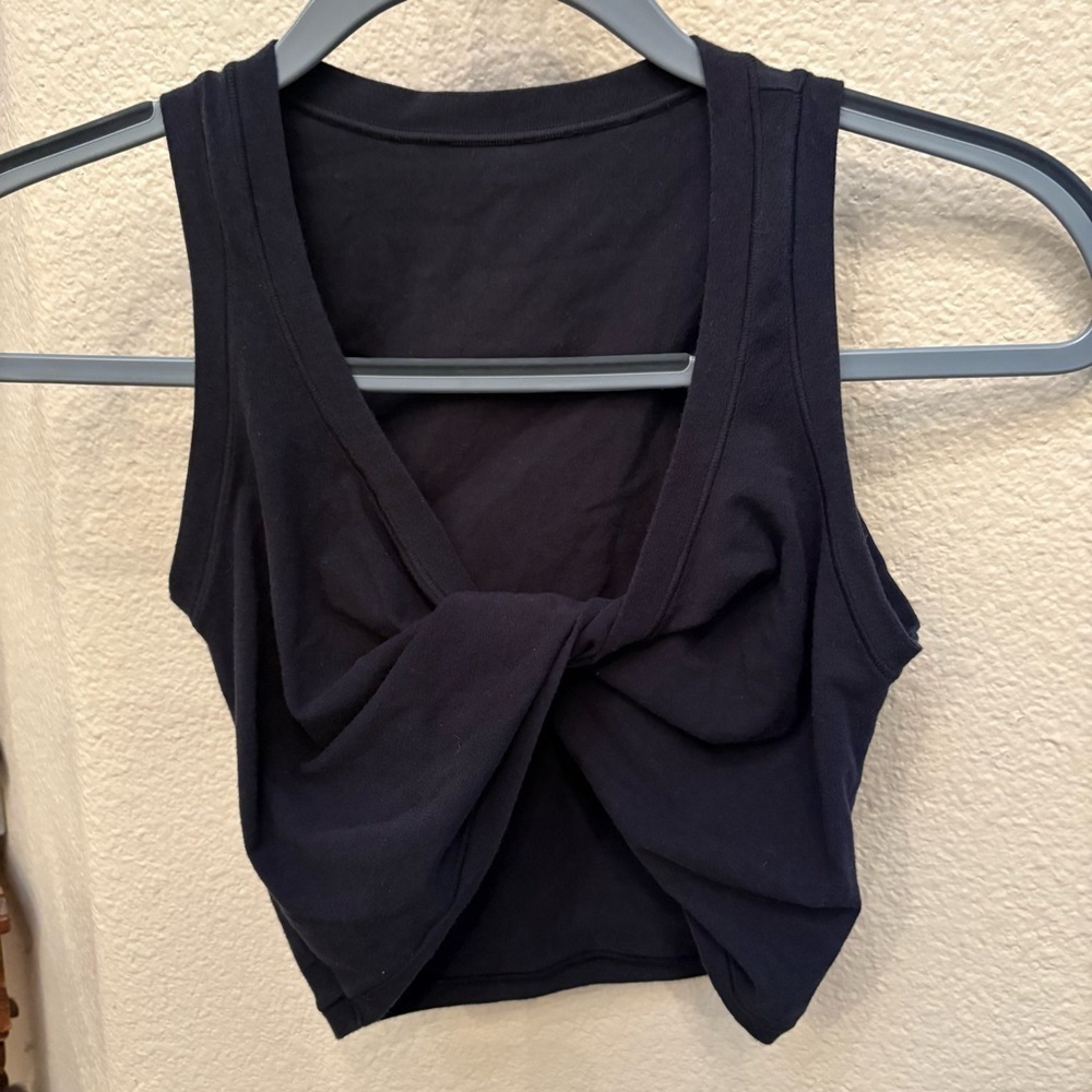 SKIMS Black Criss Cross Cropped Tank Top Size Small